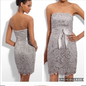 Adrianna Papell strapless lace cocktail dress